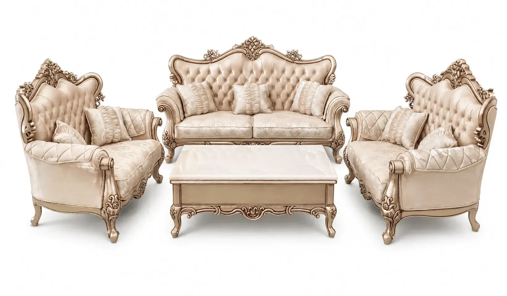  - solid teak sofas