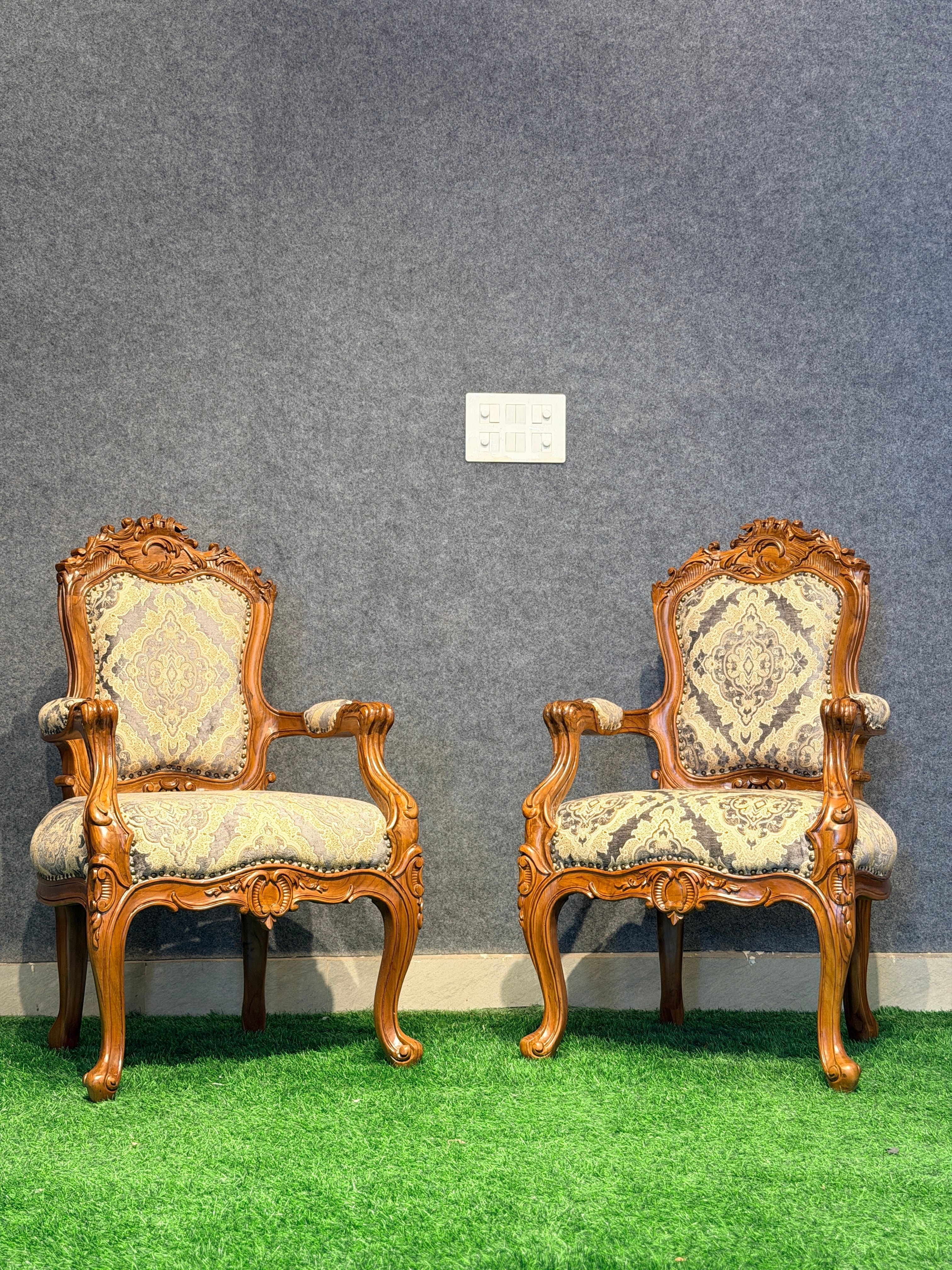  - solid teak chairs