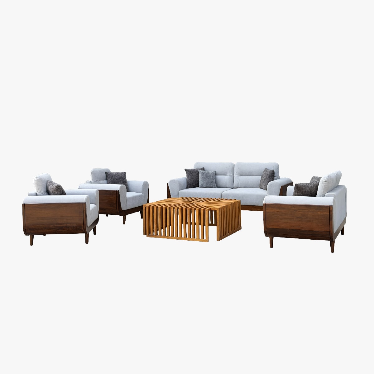  - solid teak sofas
