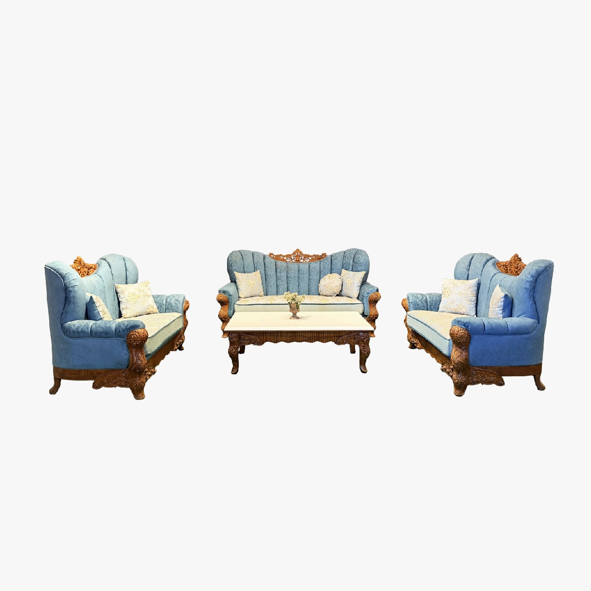  - solid teak sofas