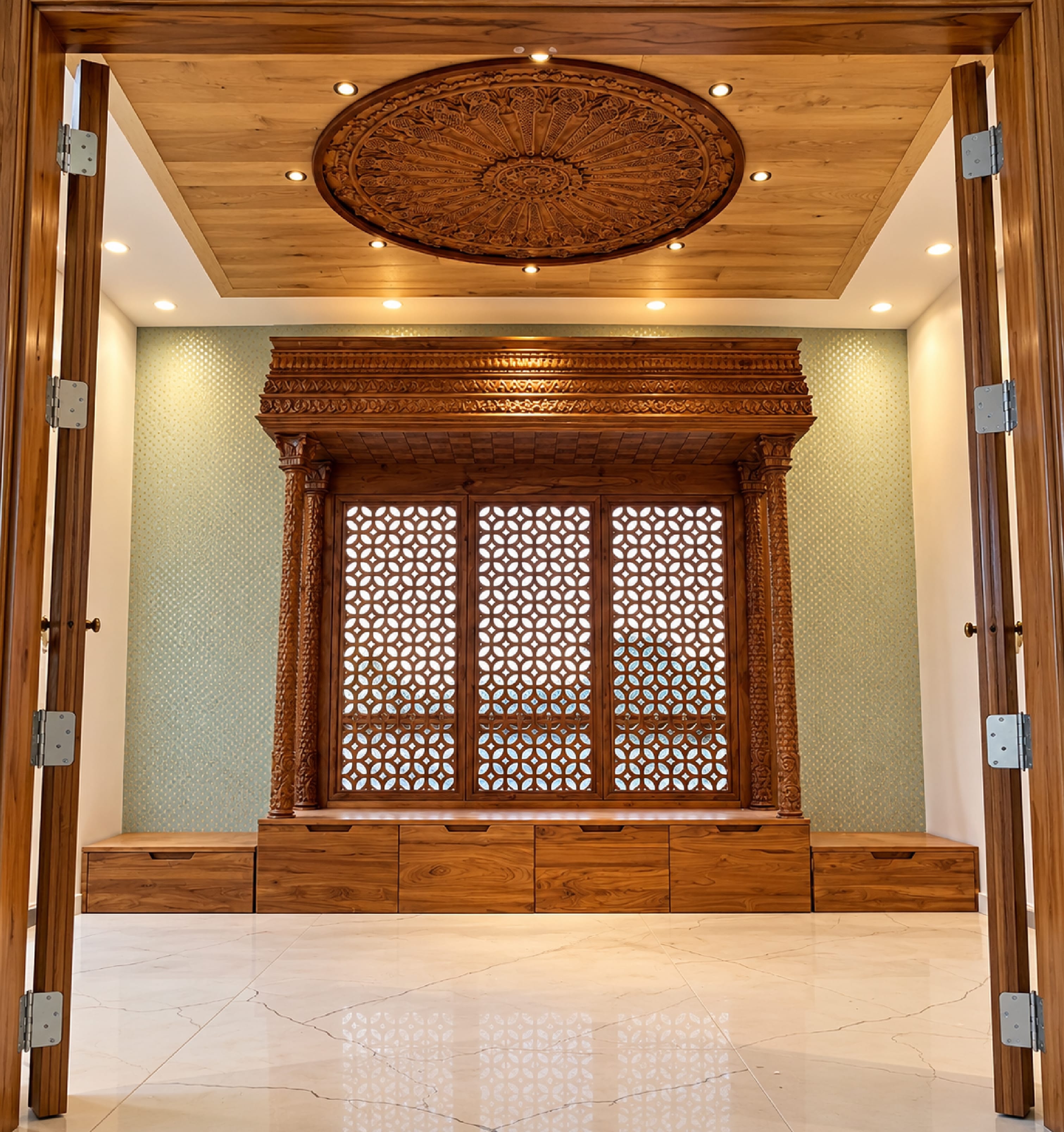 A Temple Across Oceans – Custom Wooden Mandir Crafted in India